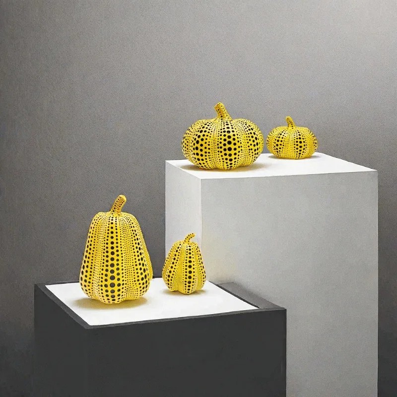Home Decoration Accessories Nordic Colorful Polka Dot Pumpkin Sculpture Multiple Styles Pumpkin Crafts Desktop Resin Ornaments