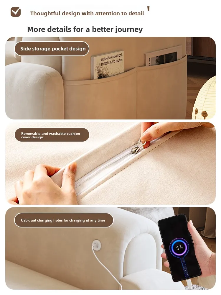 شقة صغيرة منفوخة كريمية، قابلة للسحب وقابلة للطي، سرير أريكة مزدوج الأغراض