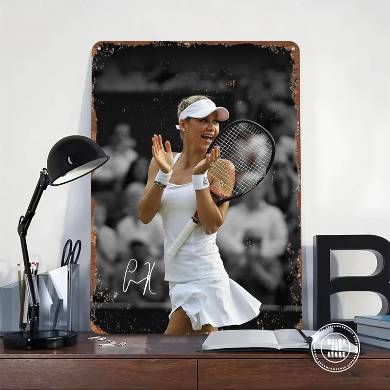 Anna Kournikova Printed Posters Customizable Wall Art Retro Vintage Metal Tin Signs for Home Room Mancave Decoration Gaming Cozy