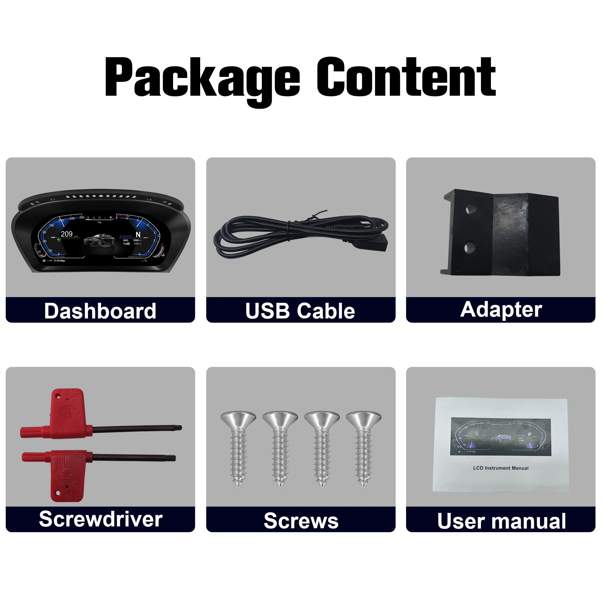 12.3’’ LCD Digital Instrument Cluster for BMW 5 Series E60 E61(2003-2009) Speedometer Dashboard