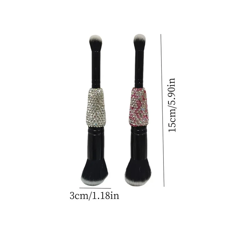Diamond-Encrusted Double-Headed Soft Bristle Blush Brush High-End Multi-Functional Eyeshadow Powder Brush Mini Dotting Brush