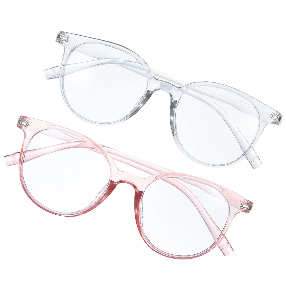 2Pcs Clear Frame Blue Light Blocking Glasses for Men Women Anti Glare Computer Eyewear Long Exposure Protection