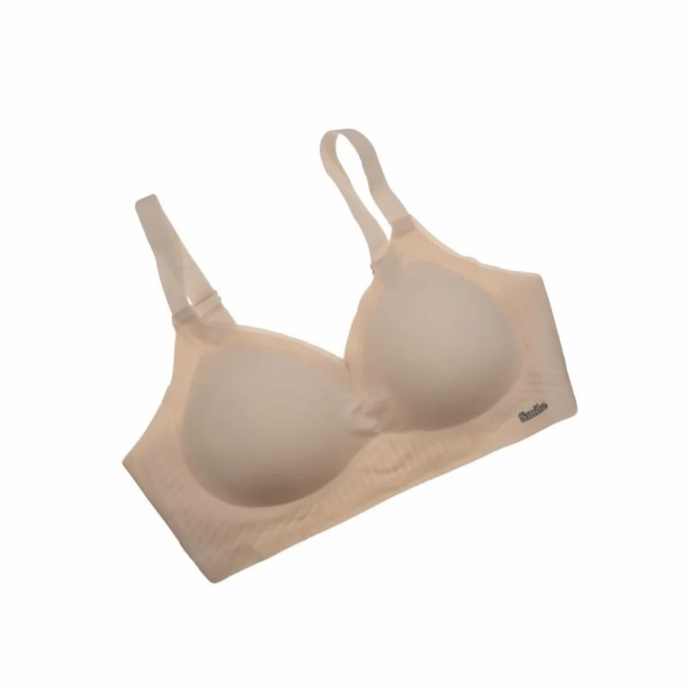 حمالة صدر بدون خياطة بحروف إنجليزية مقاومة للصدمات بدون أثر للنساء ملابس داخلية جيلي بلون سادة حمالة صدر لاسلكية عميقة على شكل حرف V للجري