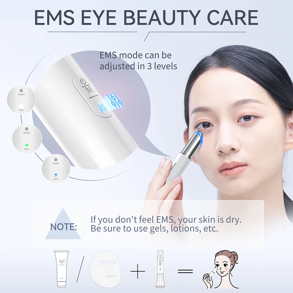 ANLAN Eye Beauty Device Microcurrent Eye Massager Remove Eye Bags Dark Circles Red Blue Light Eye Lifting Massage Instrument