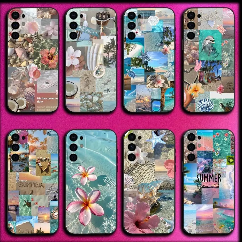 

Summer beach seaside Phone Case For Samsung S25,S24,S21,S22,S23,S30,Ultra,S20,Plus,Fe,Lite,5G Black Cover