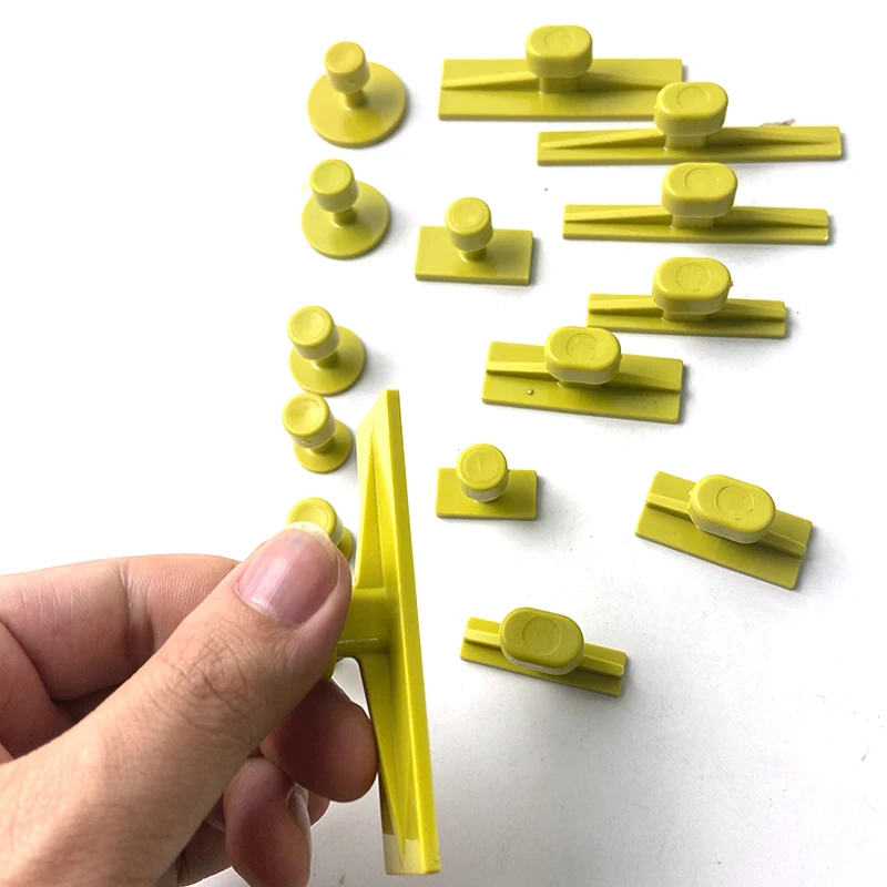16pcs Paintless Car Body Dent Removal Pulling Tabs Compatible With T Slide Hammer Metal Surface Automobile Dent Repair Tools