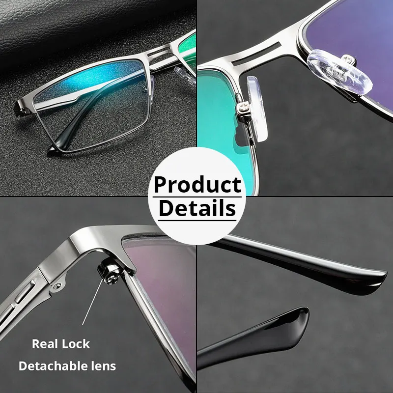 Männer Progressive Lesebrille Multifokale frauen Blau Licht Blockieren Computer Brille Sport Quadratischen Rahmen Brillen AntiI Glare UV – Detail 20