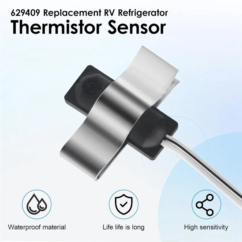 A03F-629409 Sensor Kulkas Rv untuk Suku Cadang Pengganti Sensor Termistor Norcold dan Klip Pemasangan Termistor Kulkas