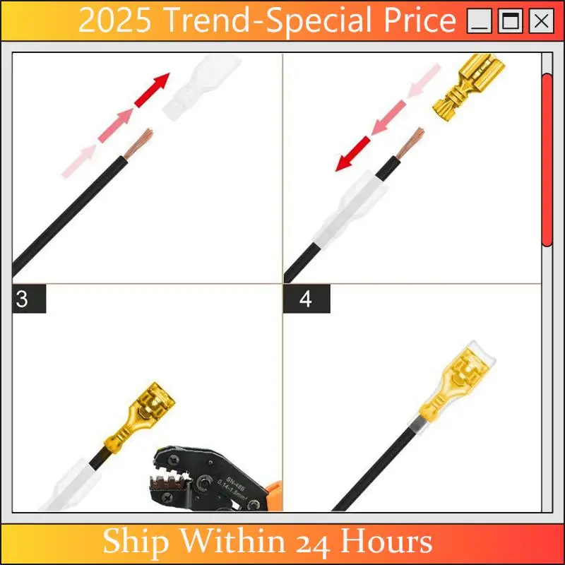

The New 900Pc Crimp Terminal U/O Shaped Splicing Termination 2.8/4.8/6.3Mm Wire Connector Cable Termination Plier
