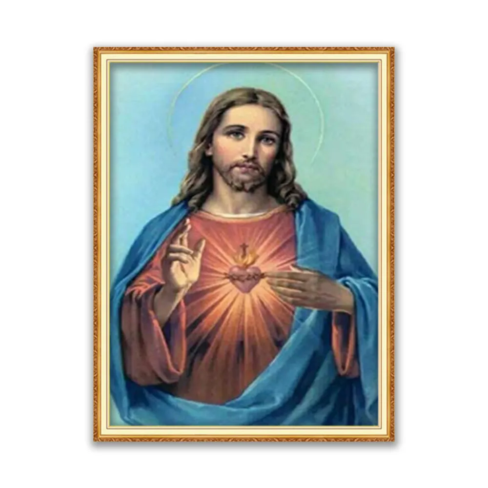 Region Jesus DIY Cross Stitch Embroidery 11CT Kits Needlework Craft Set Printed Canvas Cotton Thread Home Decoration Hot Sell