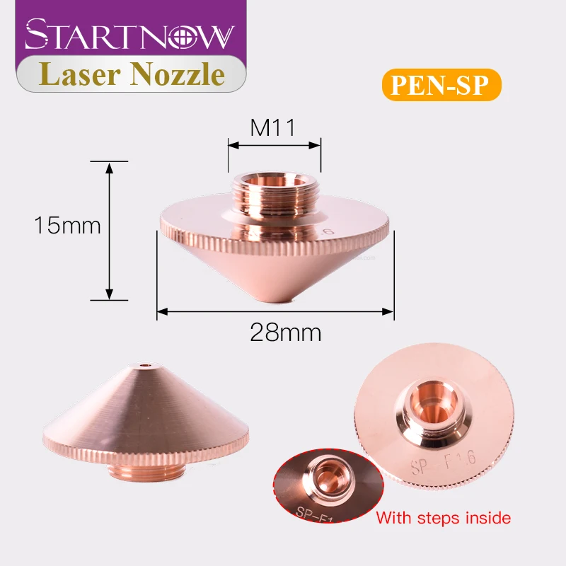 Startnow Penta Laser Cutting Nozzle Single Layer Dia.28mm Hight15mm M11 Cooling Ring for High Power Laser Cutting Machine Head