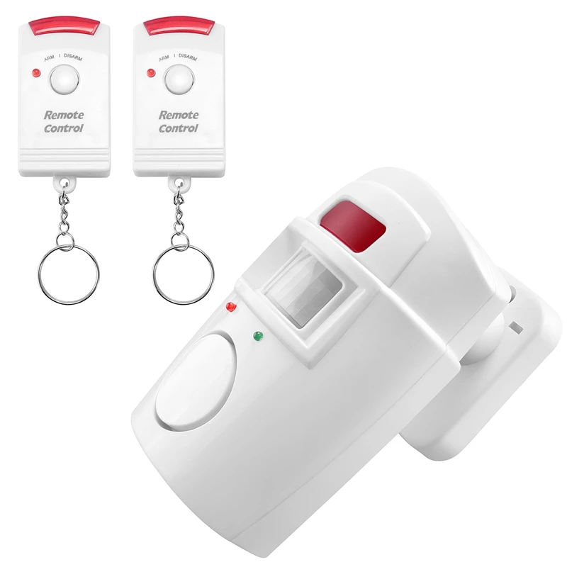 Infrared Motion Sensor Alarm - Burglar Alarm With 2 Remote Controls, Suitable For Home/Garages/Shops