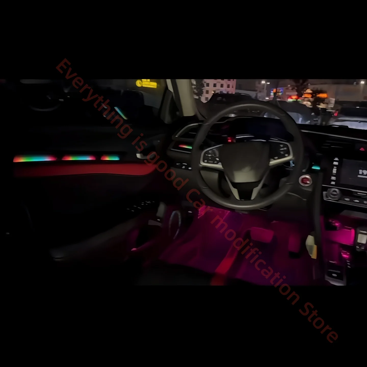 Ambient light Fit for Honda 10th generation Civic car interior lighting upgrade Auto Parts Water cup lamp Luminous cover plate