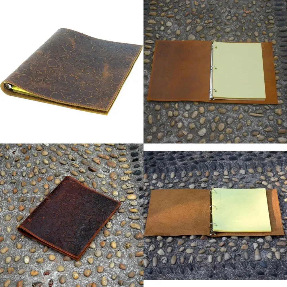 

Переплет для ноутбука формата А4 с 3 кольцами ручной работы, органайзер с круглыми кольцами для планировщика 8,5x11, держатель для документов