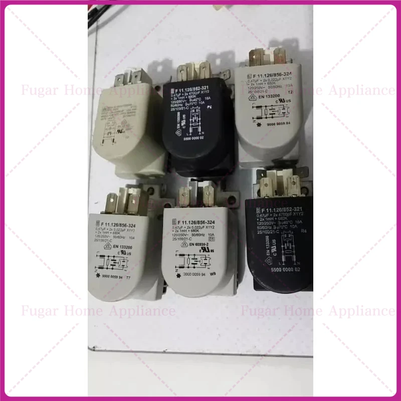 2Pcs second-hand Suitable for For Bosch Siemens washing machine anti-interference capacitor source filter F11.126/856-324
