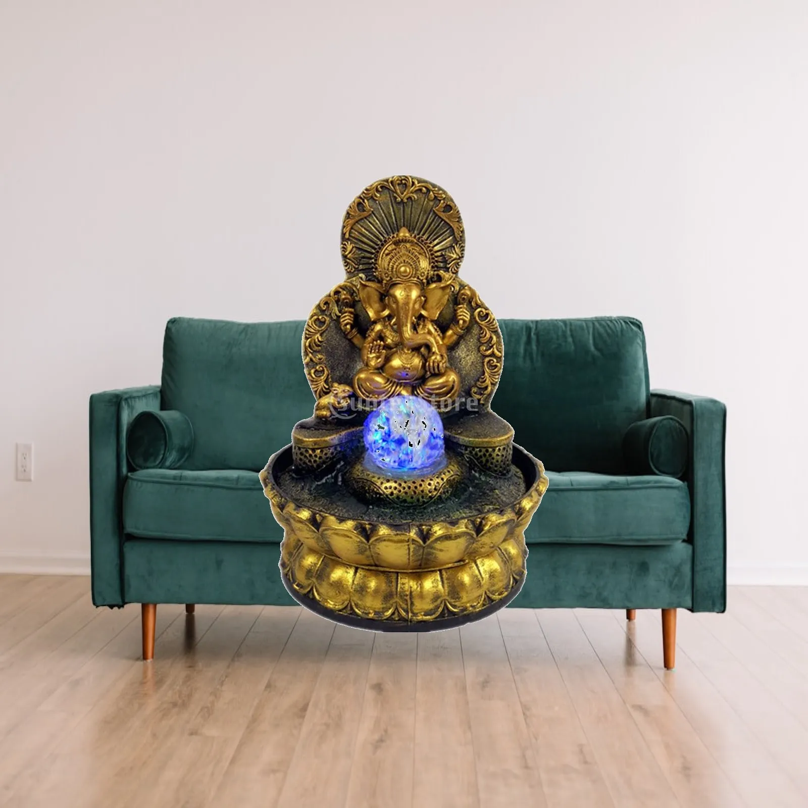 Resin Statues Tabletop Water Fountain LED Waterscape Statute Tabletop Fountain for Living Room Ornaments Craft Arts