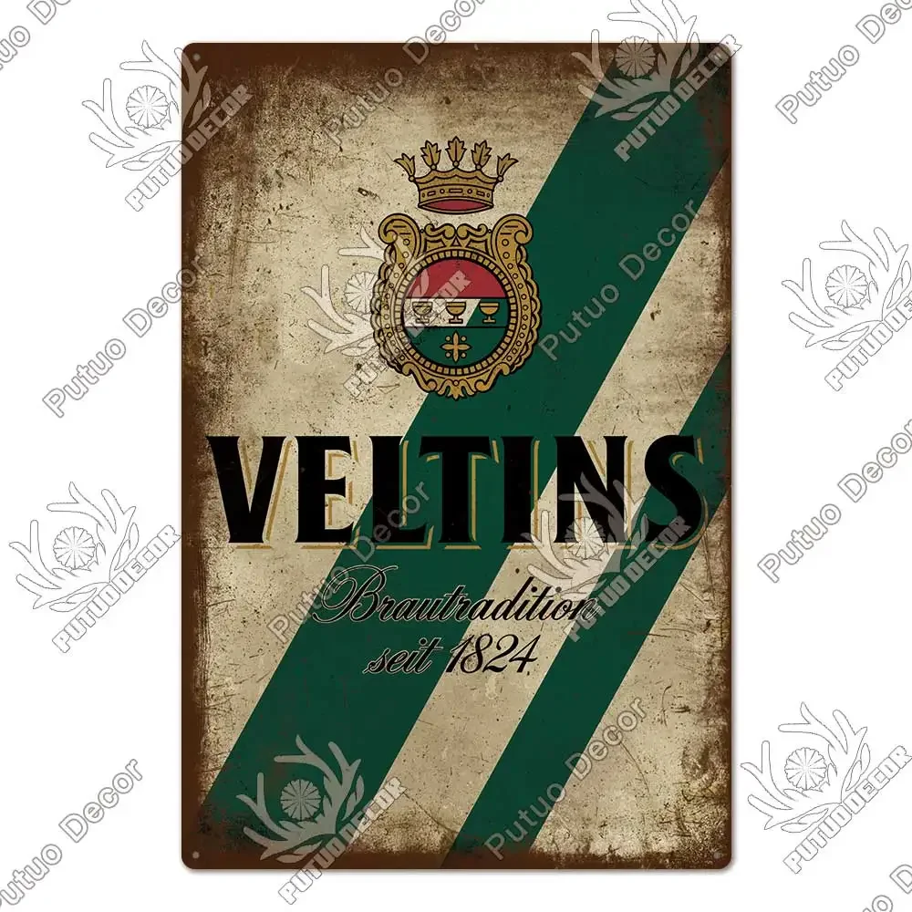 Putuo Decor Bier Merk Metalen Bord Vintage Tin Bord Decoratieve Plaquette Muur Decor Bar Pub Man Grot Woonkamer Decoratie