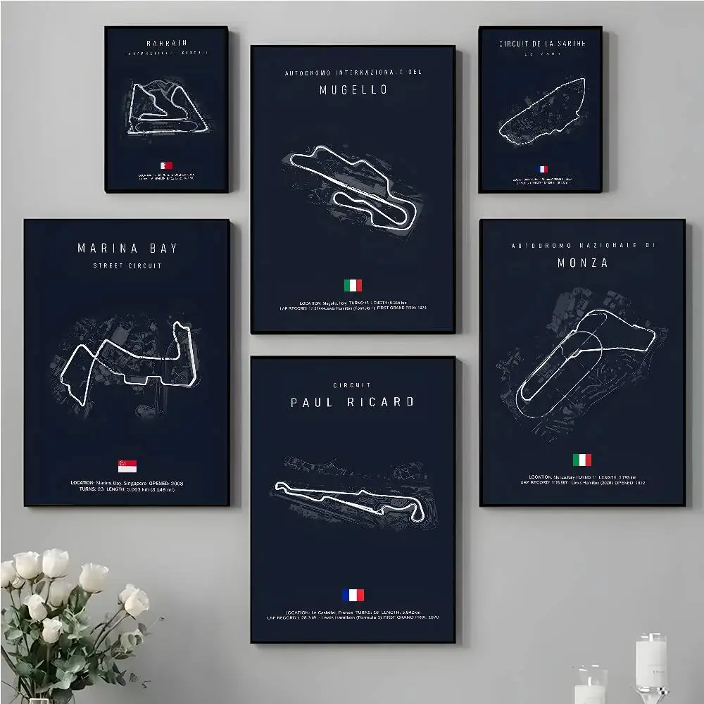 2025-НОВИНКА-Формула-1-плакат-imola-monaco-track-самоклеящаяся-художественная-водостойкая-бумажная-наклейка-кофейня-бар-декор-для-стен-комнаты