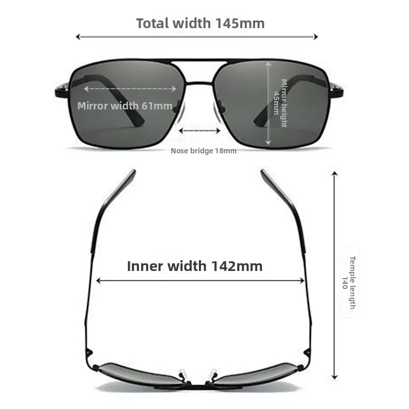 Lunettes de vue pour pilotes, protection UV, lunettes de soleil anti-éblouissement pour la conduite, lunettes de vue pour la vision de près, dioptrie jusqu'à -4.0