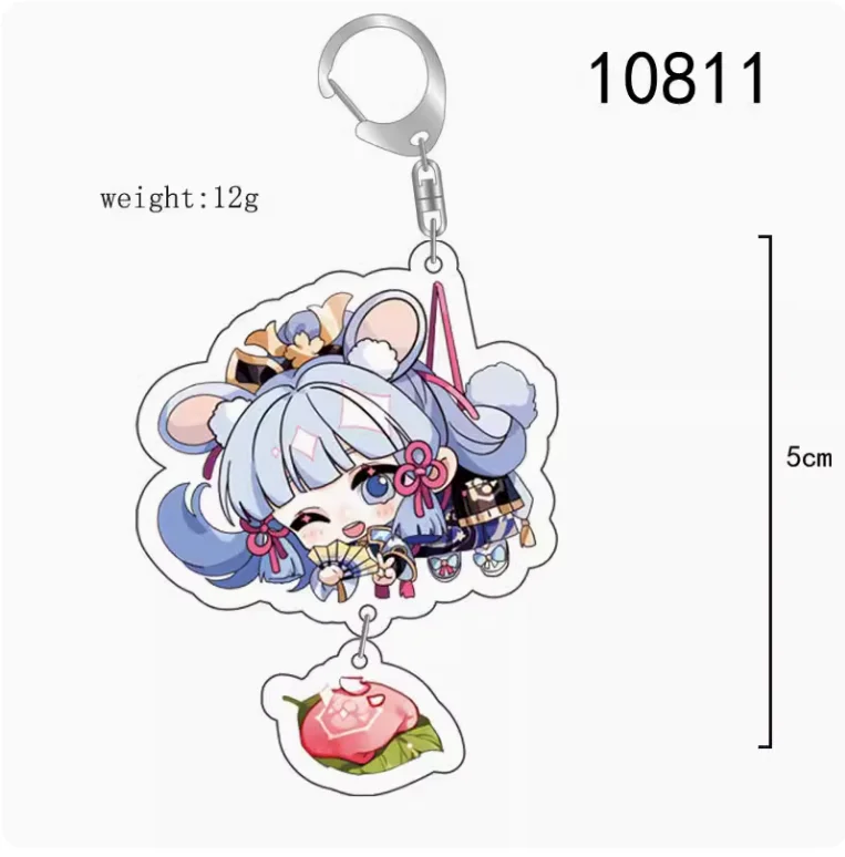 2024 Anime Genshin Impact Keychain Cartoon Figure Gorou Kamizato Ayaka Thoma Xiao Paimon Keqing Qiqi Acrylic Bag Pendant Gifts