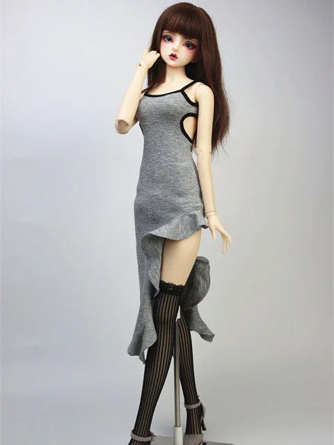 

1/3 Одежда для кукол BJD, белое, серое, черное платье