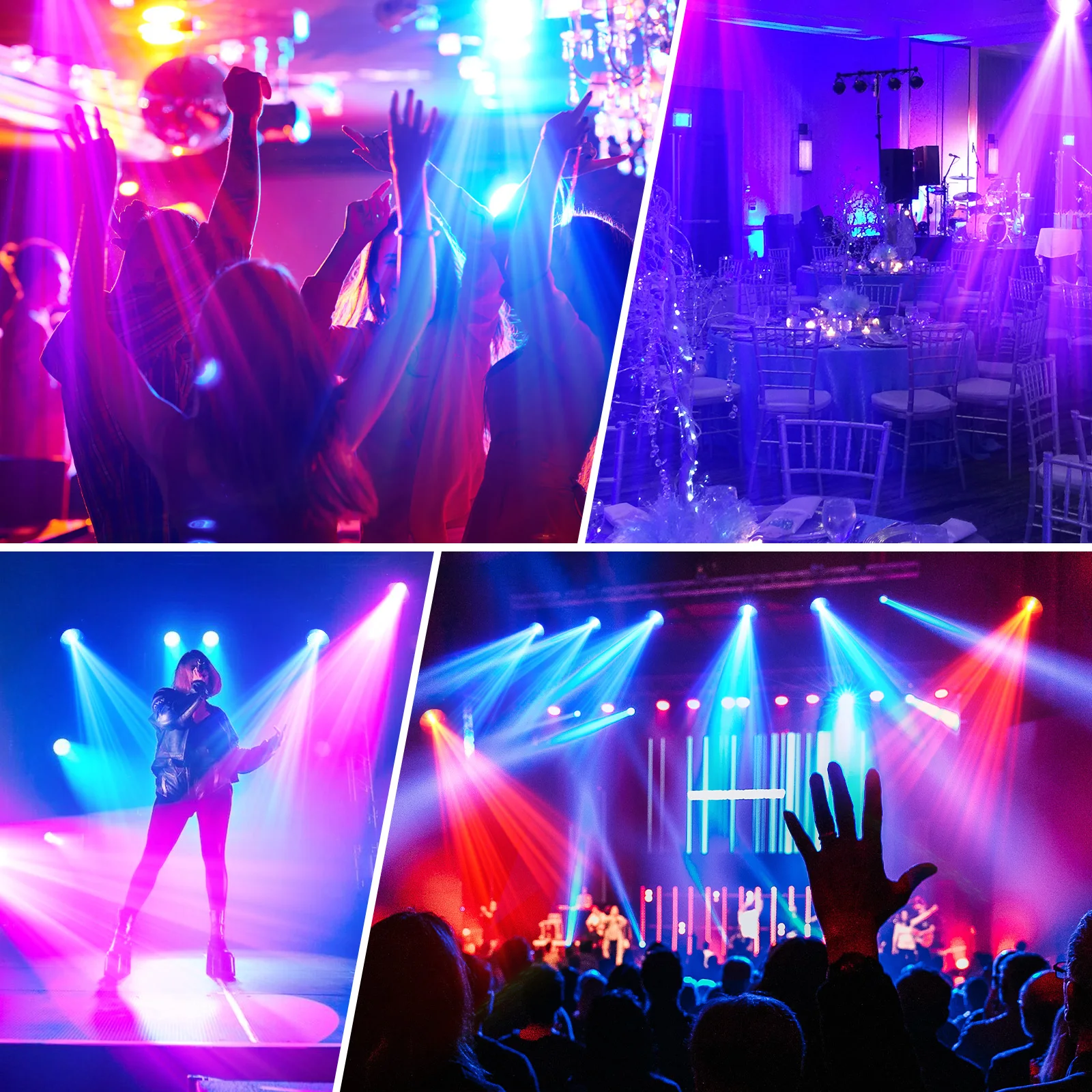 Imagem -05 - Fieryzeal-rgbw Movendo Luz Principal Super Brilhante dj Spot Light Controle Dmx Luzes de Discoteca 300w