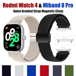 Magnetic Nylon for Redmi Watch 4 Strap Adjustable Braided Sports Watches Replacement Xiaomi Correa Bracelet Miband 8 pro Band