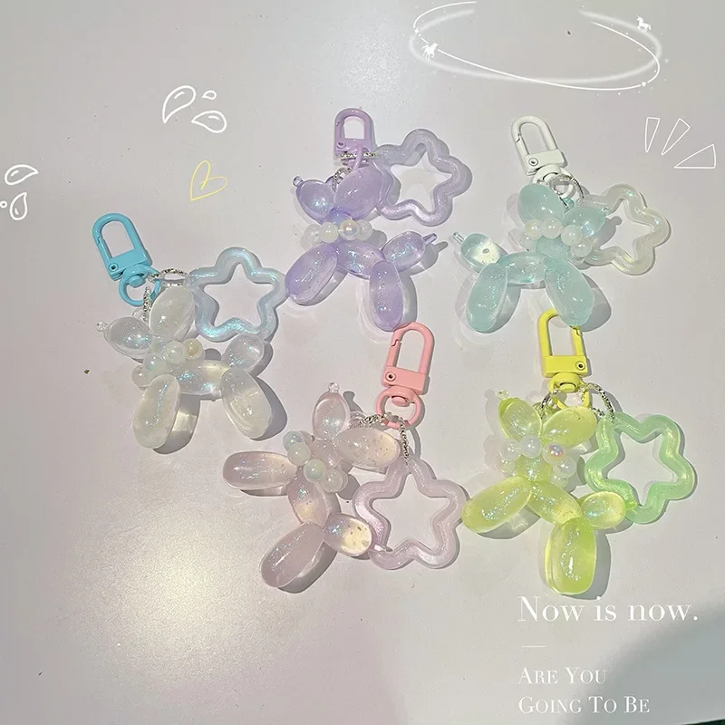 

1 Piece Chic Cartoon Puppy Purse Night Light Keychain Pendant Sweet Laser Puppy Handing Keyring Charm Wallet Bag Accessories