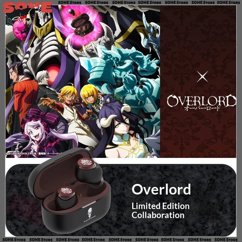AVIOTxOverlord Bluetooth Earphones Waterproof Noise Reduction In Ear Wireless Earphones Anime Peripherals MEMS Microphone Gifts