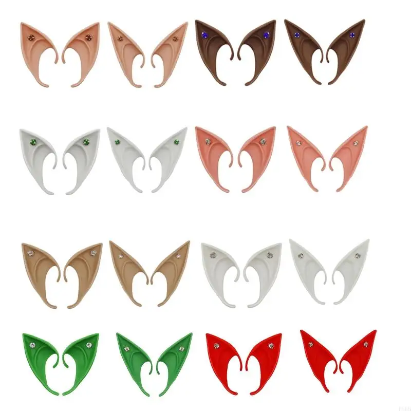 

P88B Elf Ears for Rhinestone Fairies Cosplay False Ear Props Fairy Angel Dress Up