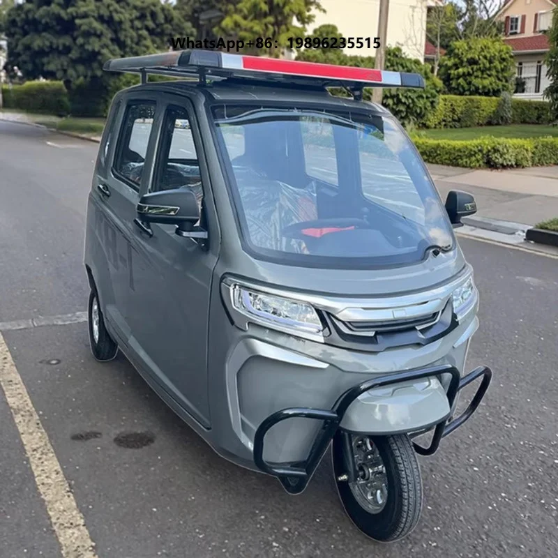 Wholesale Custom Electrique Fully Enclosed Electric Tricycle Covered Body Passenger Carrying City Transport 3 Wheel Motorcycles