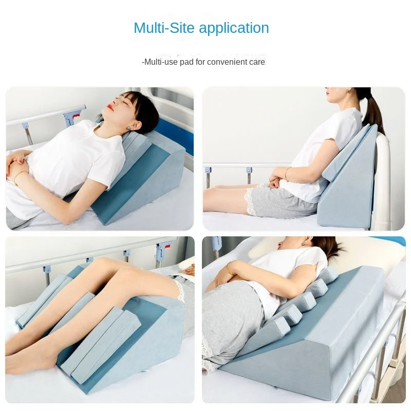 Anti Bedsore Bedridden Patient Elderly Bed Trapezoid Pad Adjustable Turn Over Nursing Cushion Breathable Back Leg Support Pillow