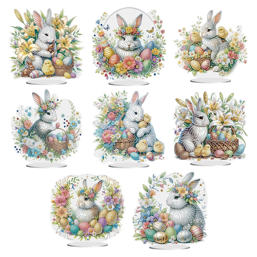 Special Shape Egg Easter 5D DIY Diamond Art Tabletop Decorations Bedroom Table Decoration Diamond Painting Desktop Ornaments Kit