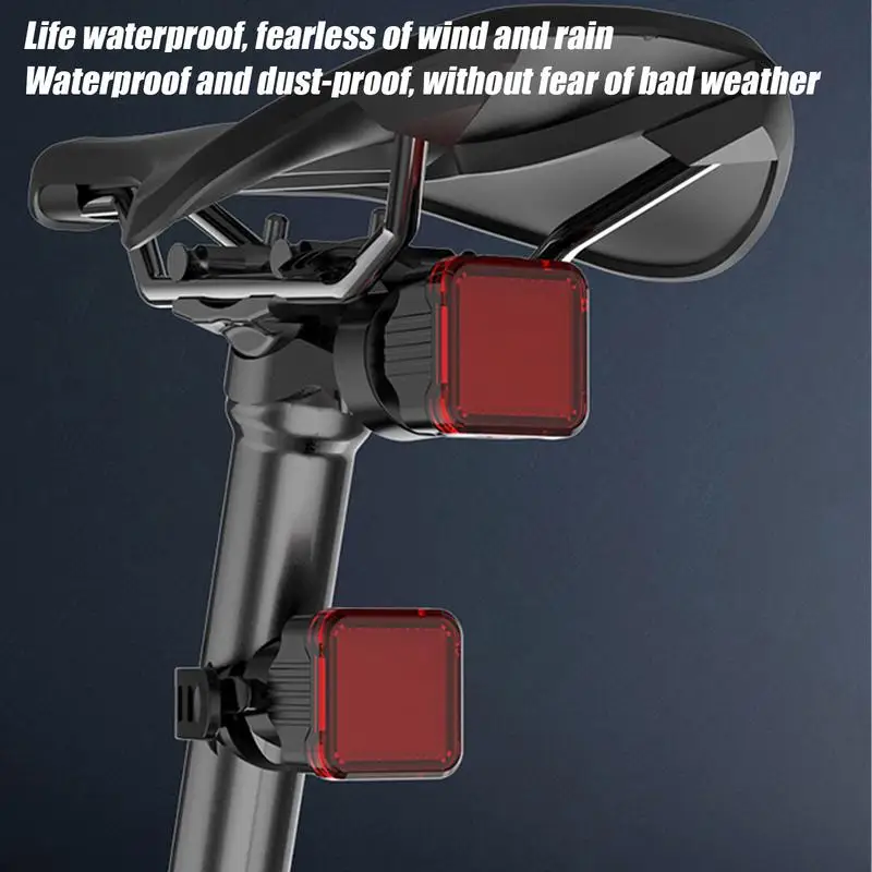 

Tail Light For Bike Back Warning Light For Bike High Brightness LED Warning Taillight Multi-dynamic Expressions Shockproof