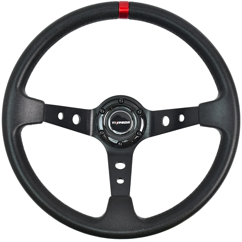 TIYPEOR 14インチ レーシングステアリングホイール PU製