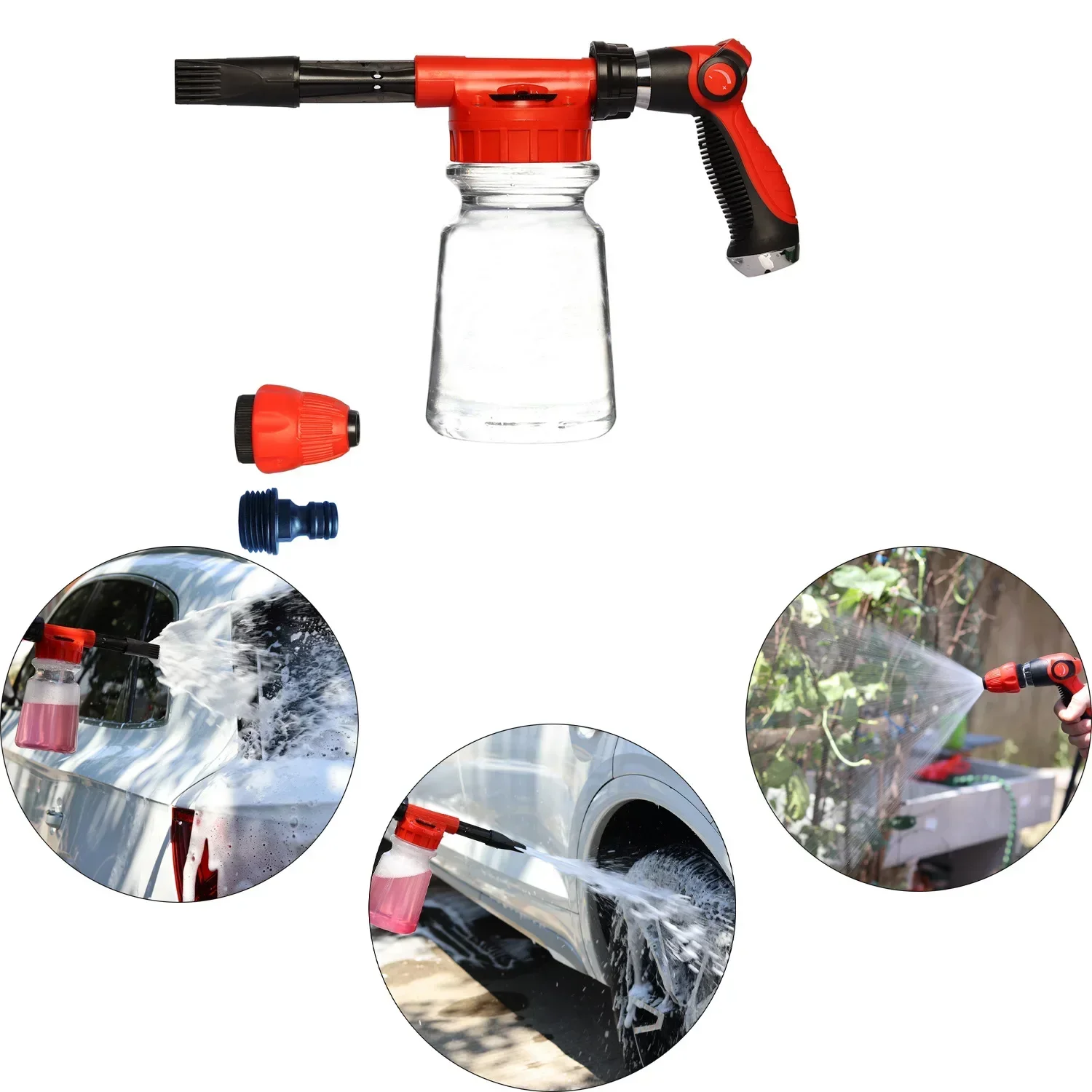 Best Durable Household Large Capacity Car Washing Cleaning Water Gun 1L Foam Spray Pot Low Pressure Transparent Spray Pot