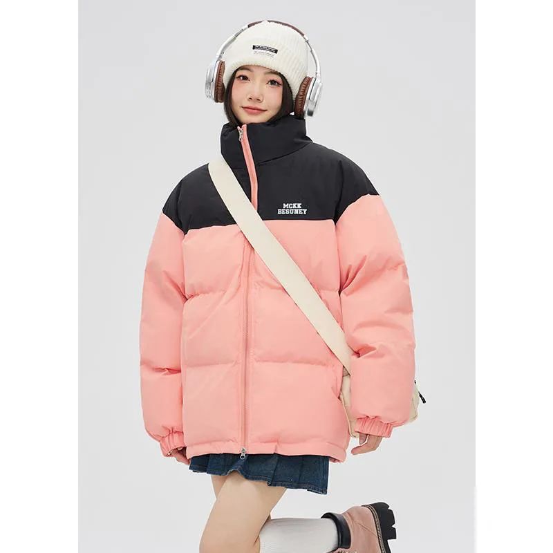 Parkas épais à col montant pour femmes, vestes rembourrées en coton, manteau chaud surdimensionné, parkas à manches longues, mode féminine, hiver, 2023