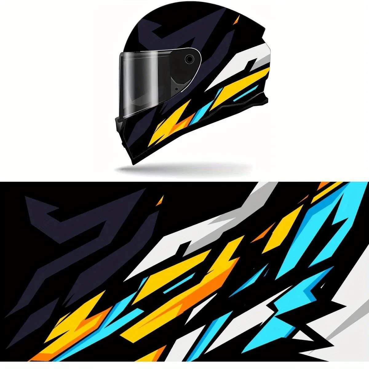 Abstract Arrows Full Helmet Wrap Sticker Motorcycle Helmet Racing Graphic Decal Vinyl Wrap Helmet Decoration Sticker