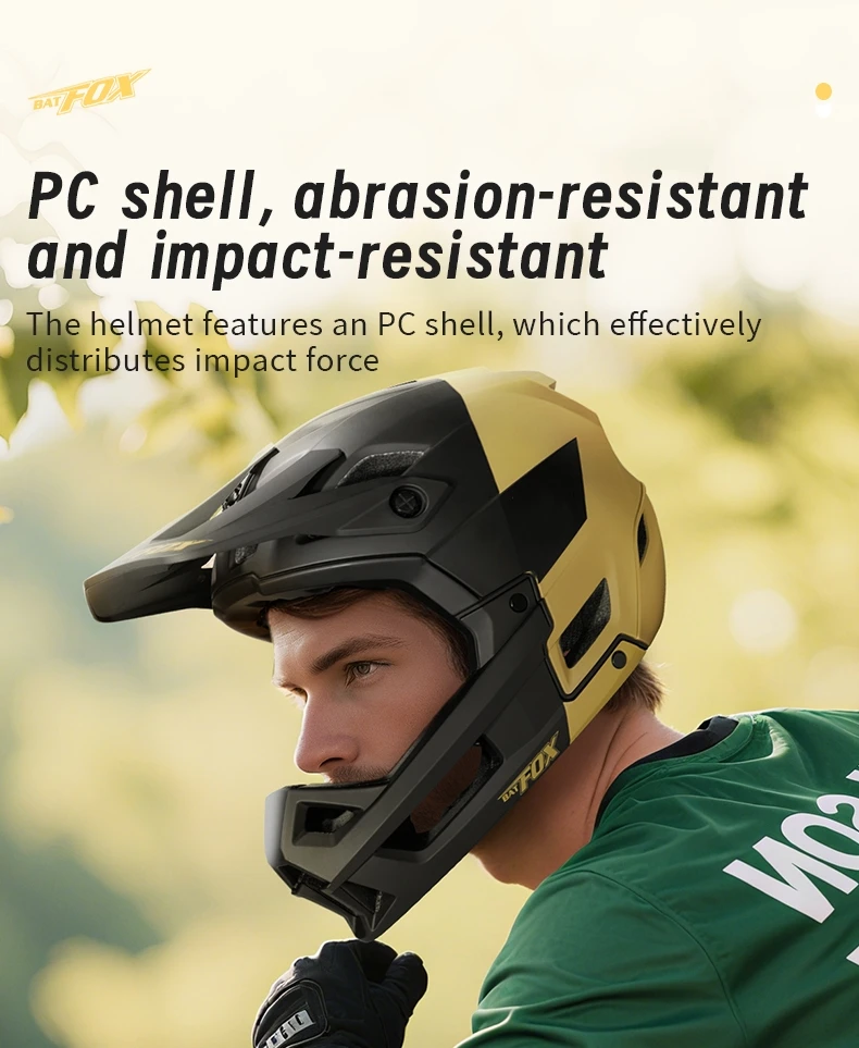 BATFOX Full Face Fahrradhelm Männer Frauen Downhill Off-Road Radfahren Motorrad Outdoor Sport Schutz Sicherheit MTB Fahrradhelme – Detail 5