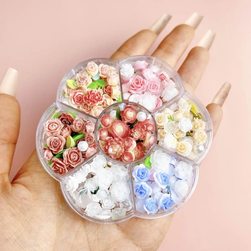 

Pink Rose Flower Rose Nail Decorations Manicure Ornaments Nail Supplies Rose Nail Accessories Resin DIY Nail Charms