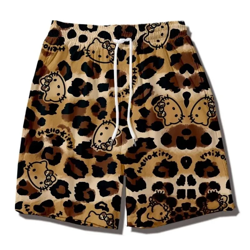 

New Cartoon KT Cat Pattern 3D Printed Shorts for Summer Casual, Loose, Breathable, Quick Drying Shorts Trend