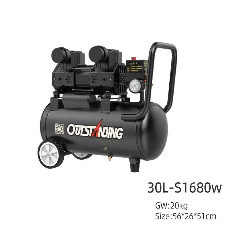 Hot sales 1.1 kw 2.2 kw 1.6 kw Oil-free air compressor 220 V silent 8L air compressor machine