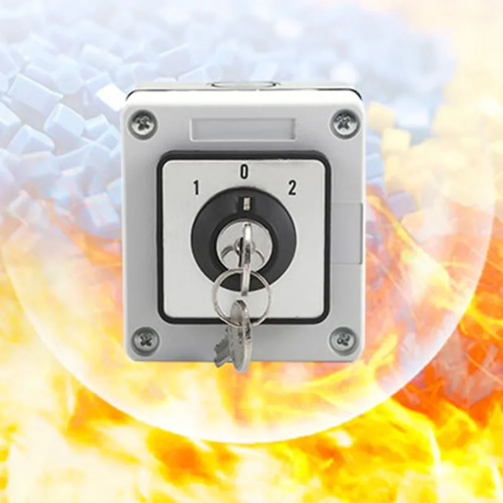 1pc SZW26-20 20A Rotary Cam Changeover Switch 3-Gears 1-Section With Key Sealed Box Industrial Control Switch Easy To Use