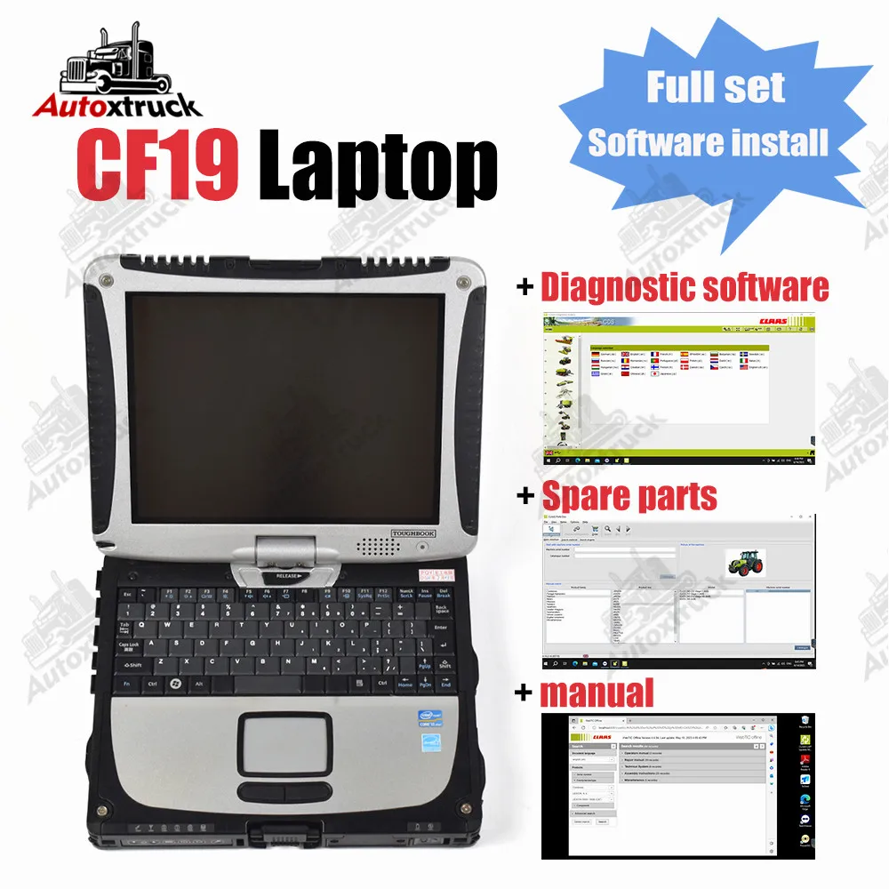 3 in 1 For Claas CDS Diagnostic Software with Spare parts CF19/CFC2/CF52/CF53 Laptop