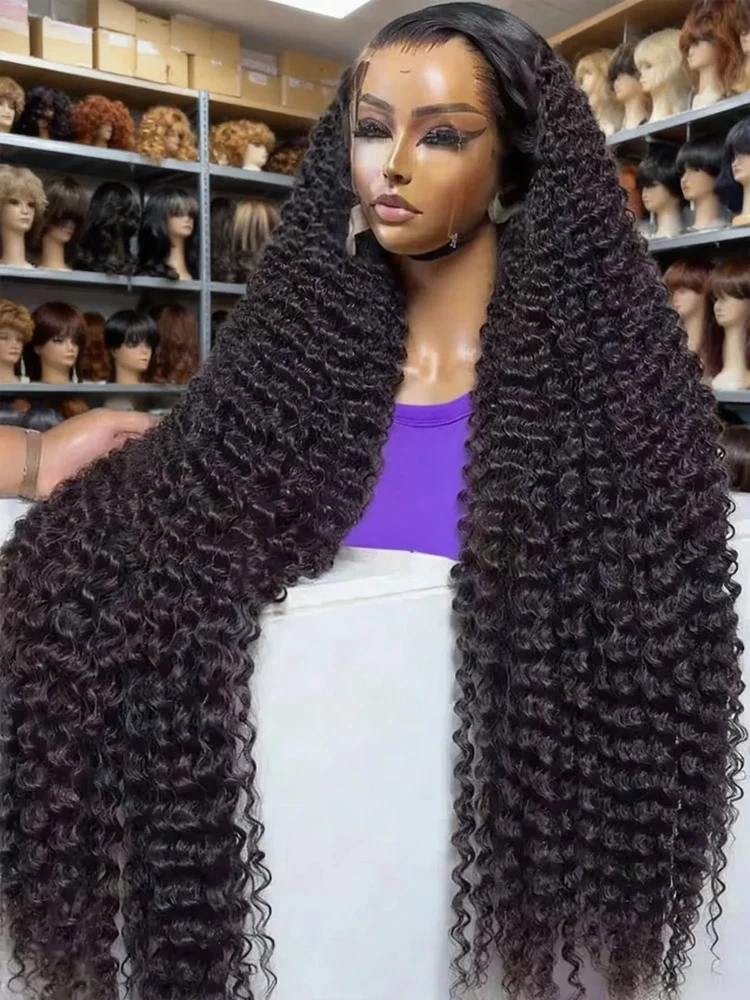 Perruques Deep Wave à 250 % de densité, perruque Full Lace HD Lace 13x4 en cheveux humains pour femmes, perruque sans colle Wet and Wavy, perruque frontale HD 13x6 en cheveux humains bouclés birmans, perruque Water Wave en cheveux naturels noirs en promotion
