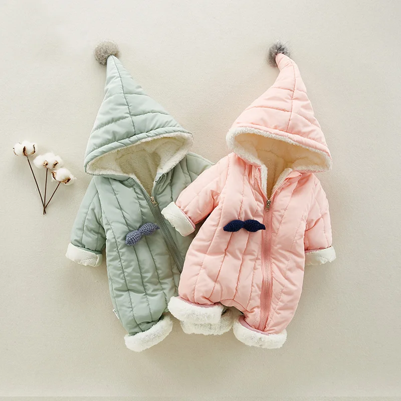 fleece jackets Infant kids Baby Winter Cotton Snowsuit Diagonal zipper Design Newborn Girl Clothes For Boys Coats hooded mantle