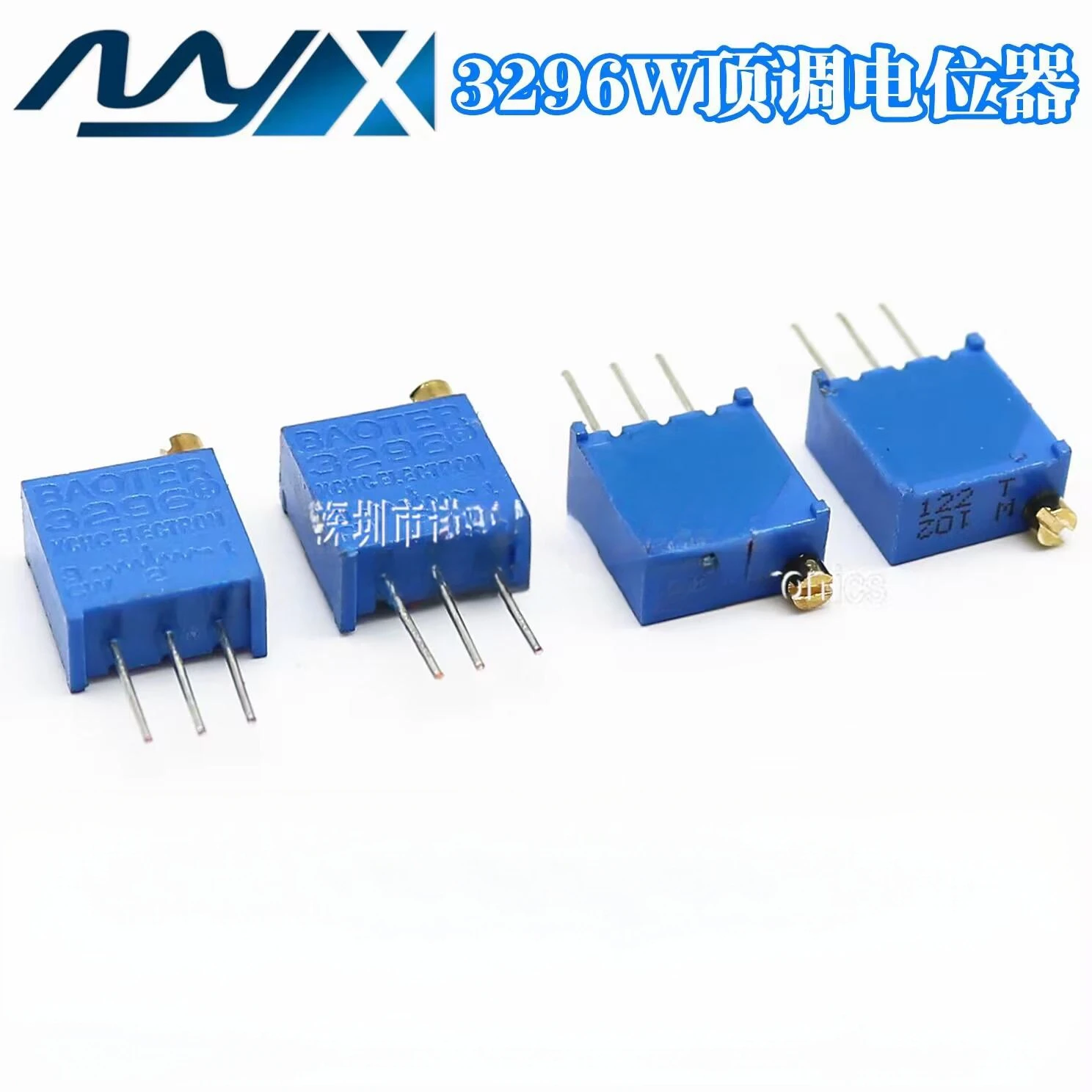 100pcs 100% new imported 3296W 103 10K top adjustable multi-turn potentiometer 1K2K5K50K100K200K500K1M