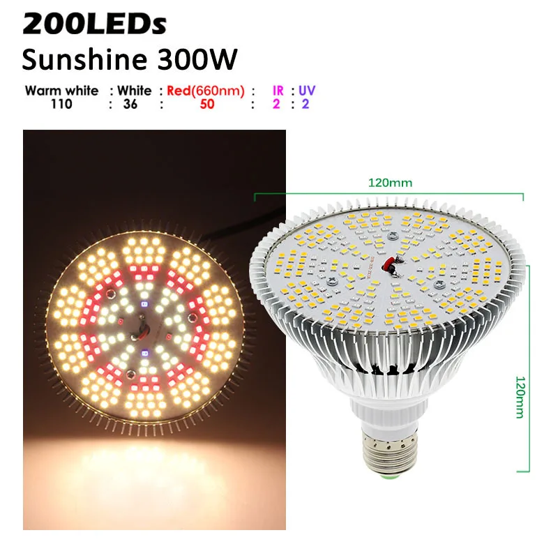 Imagem -02 - Luz de Crescimento Hidropônico E27 Grow Bulb Espectro Completo Lâmpada uv Planta Flor e Mudas Luz Suplementar de Alta Qualidade