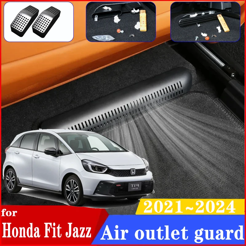 

For Honda Fit Jazz 2021 2022 2023 2024 GR GS Car Under Seats Air Conditioner Duct Covers Cap Protection Footwell Car Accessories