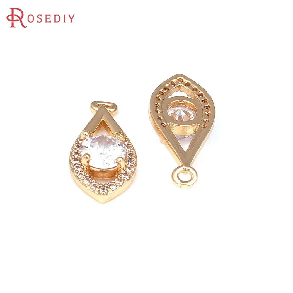 

10PCS 18K Gold Color Brass and Zircon Horse Eye Charms Pendants High Quality Diy Jewelry Making Earrings Accessories for Women